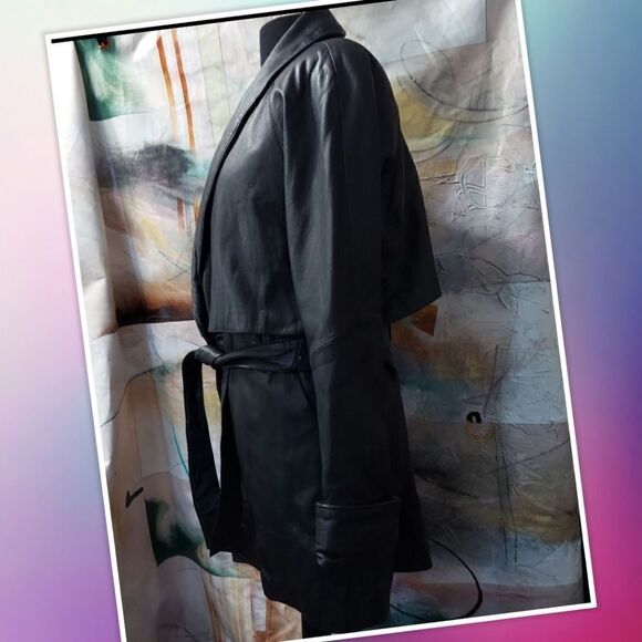 Wilsons Leather Jacket w Belt & Removable Thinsulate Lining Size Medium belted - Picture 2 of 4